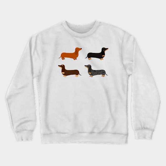Dachshund Patterns Crewneck Sweatshirt by Moopichino
